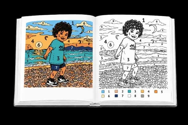 Color by number personalized from your family photos