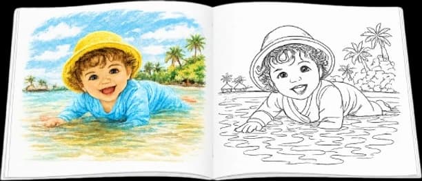 Personalized coloring book, 6-photo format